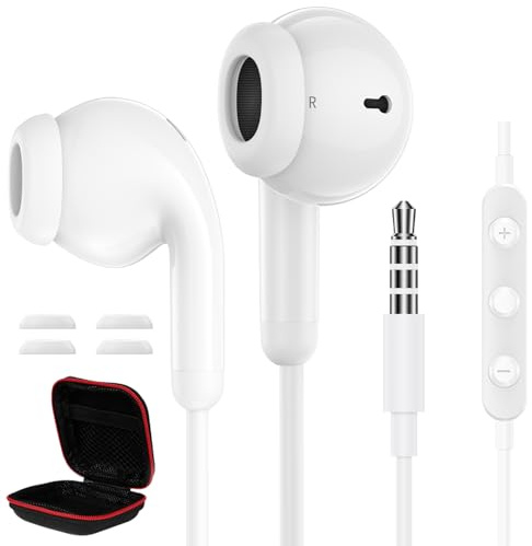AIAUXAI Wired Earbuds 3.5mm Jack Headphones with Microphone for Laptop PC | Noise Isolating In-Ear Stereo Earphones,Clear Sound for iPhone 6s/iPod/Samsung A25 A24 A15 A14/Android Phone/MP3 Player