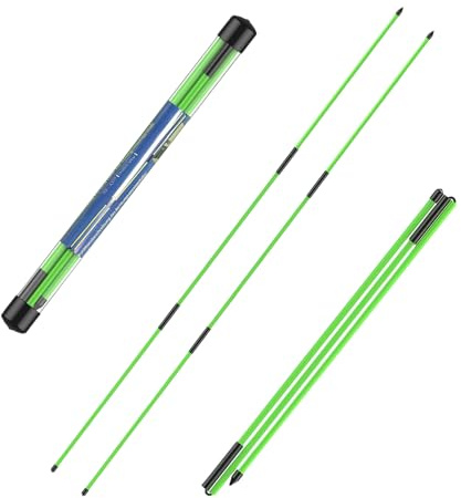 flintronic Golf Alignment Stick, 2PCS Golf Practice Training Aid, Collapsible Golf Practice Rods for Aiming, Putting, Full Swing, Posture Corrector, with Clear Tube Case, Green