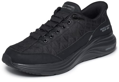 Skechers herr kontur skum mysig passform handsfree slip-on sneakers, svart/svart, 10,5
