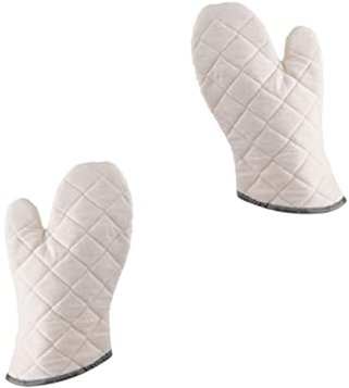 COLLBATH 2stücke Küchenhandschuhe Hitzebeständige Aus Baumwolle Weiße Ofenhandschuhe rutschfest Für Kochen Und Backen Im Haus Oder Restaurant