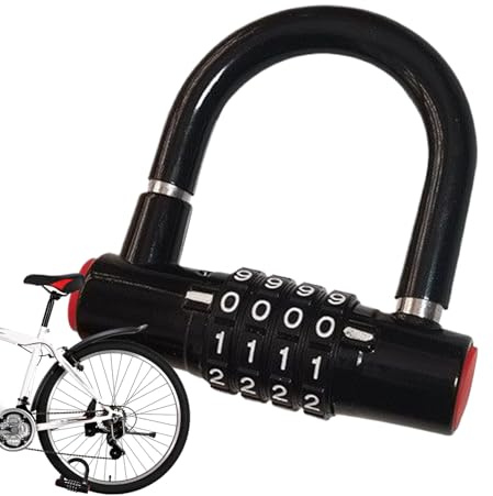 Bügelschloss mit Code, Zahlenschloss, Zahlenschloss, robustes Schutzsystem, reisefreundlich: kombinierbar, 8,7 x 8,5 cm, für Roller, Motorrad, Garage