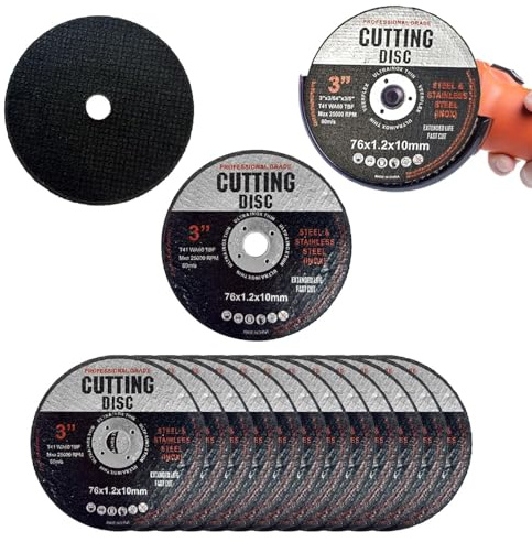 Lot de 12 disques à tronçonner 76 mm pour meuleuse d'angle en métal fin pour meuleuse d'angle