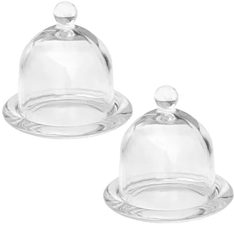 QUMIIRITY 2pezzi Vassoio Per Torta in Vetro Con Cupola Base Stabile Per Dessert Antipasti e Formaggi Vassoio Decorativo Per Feste e Matrimoni