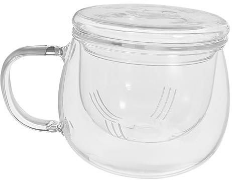 SMASOLO Taza de Vidrio de Borosilicato con Infusor y Filtro para Sueltas Resistente y Fácil de Limpiar para Té Casa y Oficina