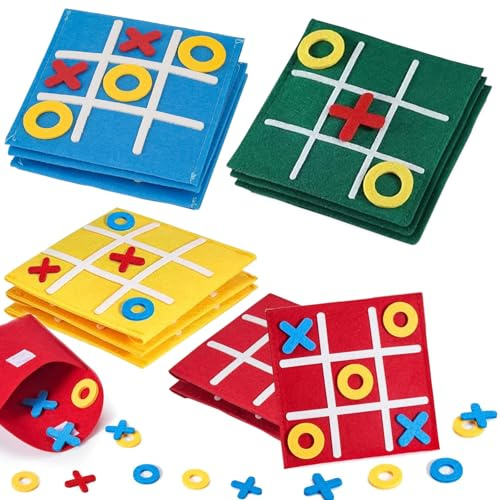 FAINCA 12 Pezzi Mini Tic Tac Mini con Una Custodia Busta Giochi di Partito Tic Tac Toe Materiale Feltro Gioco Tris Gadget Compleanno Bambini pour Feste Compleanno Aule Scolastiche Riunioni Famiglia