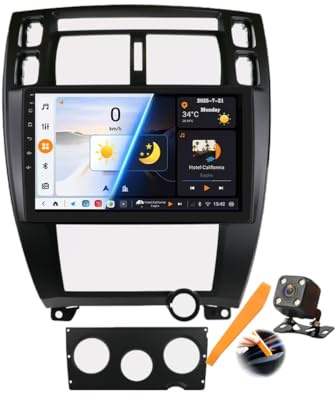Negro,Y200S,Android 15.0 Coche Radio 2 DIN Estéreo para Hy-undai Tucson 2004-2009 GPS Sat Navi 10''Cartablet Multimedia Vídeo Reproductor BT FM Receptor con Carplay 4G 5G WiFi DSP SWC