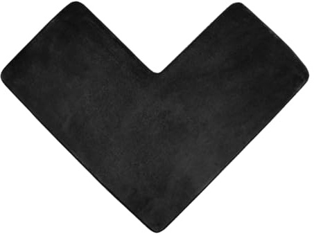 SiaBiced Alfombra de Baño Tapete para Ducha Alfombrilla para Esquina Tapete de Piso en Forma de L Absorbente Y Antideslizante Adecuado para Baños Y Duchas Cuad, Negro, Individual