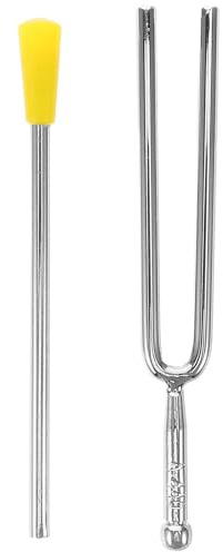 SAFIGLE Standard Stimmgabel Metall mit Schlägel für Präzises Stimmen von Klavier Gitarre Geige Vielseitiges Musikinstrument für Musikunterricht und Professionelle Anwendung