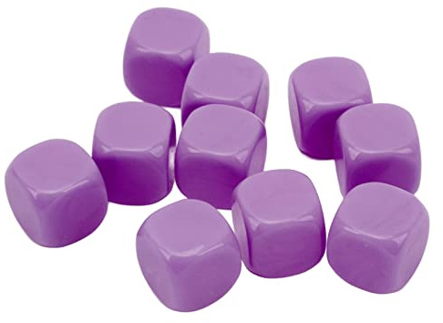 KIMISS Set di Dadi Vuoti Fai-da-te da 30 Pezzi - Dadi Divertenti a 6 Facce per Giochi da Tavolo, Apprendimento della Matematica e attività in Classe (PURPLE)