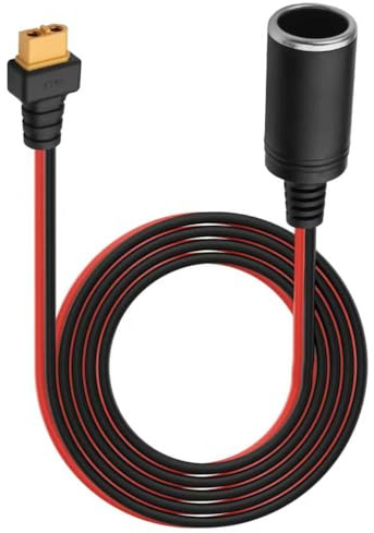TIENFOKOTA XT60 Buchse auf Auto-Zigarettenanzünder-Adapter, 14 AWG Zigarettenanzünderkabel 12 V-24 V, für Luftkompressor, Auto-Staubsauger, Starthilfe, 1,5 m
