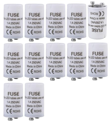 Wheshoay 12 Stück Leuchtstoffröhren Starter, T5 T8 Starterset, Dummy Starter 4 65 W 1A 85 265V, Langlebiges Ersatzteil für Reparatur und Aufrüstung von Leuchtstoffröhren Beleuchtungssystemen