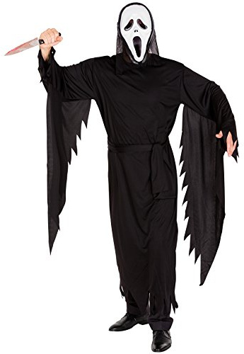 TecTake dressforfun Disfraz de la película Scream para Hombre | Máscara de Miedo | Vestimenta Larga | Disfraz de Cuerpo Completo (L | no. 300112)