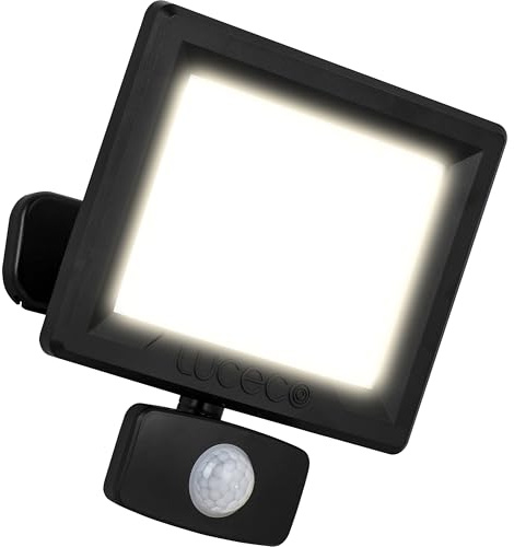 Luceco Essence strålkastare med flera positioner, 30 watt, 4 000 K färgtemperatur, IP65-klassad, svart