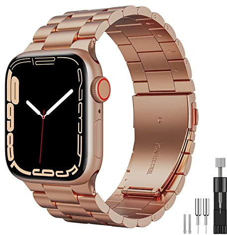 owlhold Compatible with Apple Watch Band 38mm 40mm 41mm,42mm 44mm 45mm 49mm Stainless Steel Watch Strap for Series 7/6/5/4/3/2/1/SE for Men Women