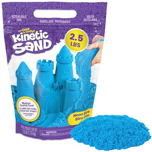 Kinetic Sand, 2.5lbs Blue Play Sand, Amazon Exclusive, Moldable Sensory Toys for Kids, Resealable Bag (Packaging May Vary), for Ages 3 and up
