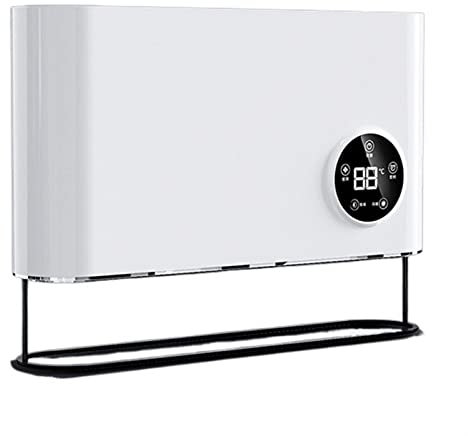calefactor portátil Calentador de cerámica, calentador de baño montado en la pared con pantalla táctil y barra de toalla retráctil, calefacción rápida de 2200 W, 3 modos, temporizador de 2 h, protecci