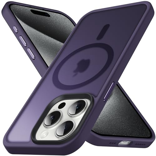 Anqrp Custodia Matt Kada per iPhone 15 Pro max, sottile [Compatibile con MagSafe] Custodia protettiva magnetica e traslucida