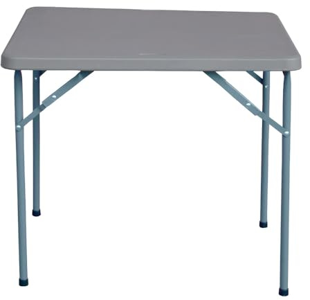 EME Mesa Cuadrada Plegable Color Gris Oscuro Dimensiones 86 x 86 cm. Mesa Plegable Hostelería de Polietileno de Alta Densidad Apta para Eventos de Interior y Exterior