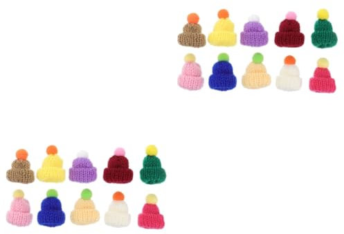 VALICLUD 20stücke Mini Strickmützen Bunte Bastelaccessoires Für -projekte Zur Dekoration Von Festen Und Alltagsanwendungen Aus Hochwertigem Material Gefertigt
