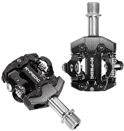 Pedale Fahrrad Zwei Verwendungszwecke Fahrradpedal 2 in 1 mit kostenlosem Cleat MTB Road Aluminium Anti-Rutsch-versiegeltes Lagerschloss Zubehör Fahrradpedale (Color : KP-151)