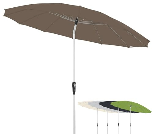 Doppler Sonnenschirm Orient Auto Tilt 250cm I Gartenschirm knickbar I Kurbelschirm mit UV-Schutz 50+ I Kurbelschirm aus Aluminium I regenabweisendes Polyester-Schirmdach