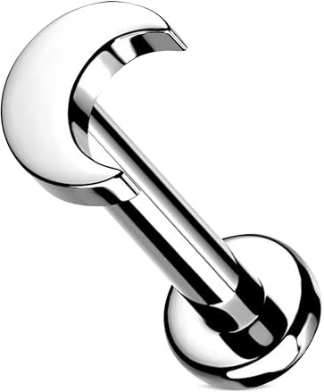 Stachelkleid Labret Piercing Titan Mond Flat Base Flache Basis Universal Hypoallergen Man Frau Conch Cyber Dahlia Helix Ohr Nase Septril Shark Snake Knorpel Lippe Silber, 6 mm