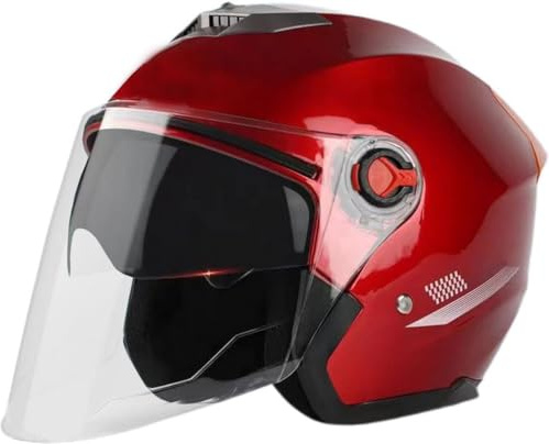 AOOPOO Motorcycle Helmets for Men & Women - Open Face | Durable Moped Helmet with Dual Visor
