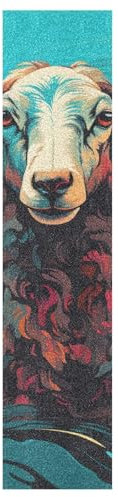 KAAVIYO Bunte Schwimmende Wasserschafe Muster Skateboard Griptape Rutschfest Selbstklebend Longboard Griptapes Aufkleber Griffband(9x33in,44x10in 1pcs)