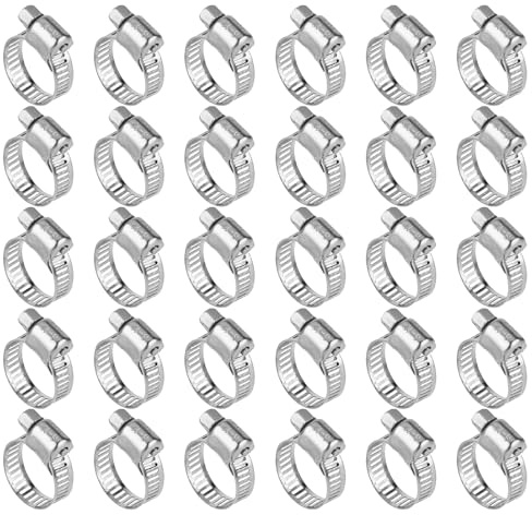 Sliverdew 30 Stück Schlauchschellen 6-12 mm, Schlauchschellen Set, Schlauchschellen Edelstahl Set, 304 Einstellbare Edelstahl Schlauch Clips, klein Schlauchbinder Schlauch Clips Sortiment Hose Clamp