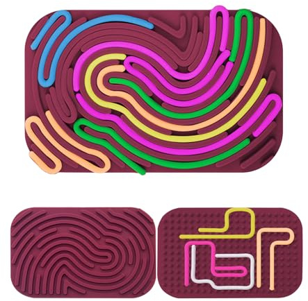 Sensorik Spielzeug Activity Board, Sensory Fidget Toys, Silikon Sensorisches Stress Aktivitätsbrett zur Autismus, ADHD, Beruhigung, Anxiety Toy mit 11 Zubehör Schnüren für Erwachsene Kinder ab 3 Jahr