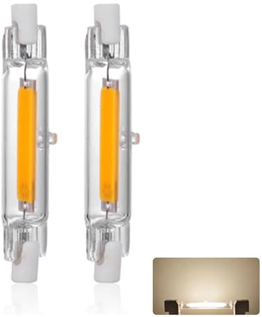 Lampadine LED R7S 78mm 15W, Dimmerabile, 1500LM, Bianco Naturale 4000K, Sostituisce Alogena 150W, Doppia Estremità COB Luce Lineare Proiettore, 2 Pezzi