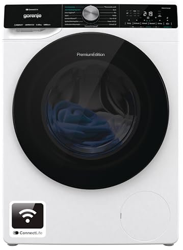 Gorenje WNS14A4ATS Waschmaschine mit Dampffunktion/ConnectLife /10Kg /1400 U/min /15 Programme/Totaler AquaStop/Wave Active Trommel/Sport/ExtraHygiene/PowerWash/Schnell Waschgang/EEK: A-40%