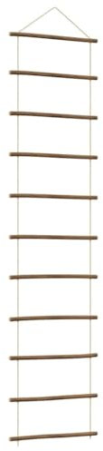 vidaxl natural branch ladder wall decor 50x200 cm - ic wooden hanging wall decoration with 11 branches and durable hemp ropes for living room/bedroom/home decor
