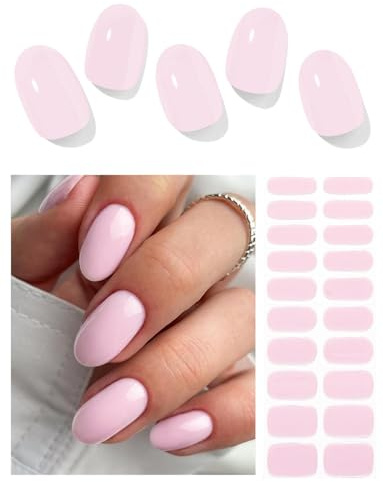 Wahrshei UV Gel Strips | 20 pcs Classic Pink UV Nagelfolie Selbstklebend | Nagel Stickers, Gellack Wraps