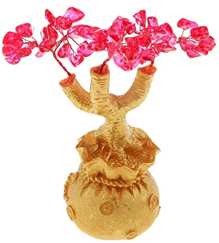 Mini Feng Shui Kristall Geldbaum Geldbörse Bringen Reichtum Glück Baum Geld Baum Büro Zuhause Tisch Feng Shui Dekoration Kristall Geldbaum Rot