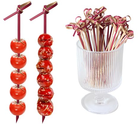 Lot de 200 pics à cocktail, cure-dents pour apéritifs, brochettes en bambou naturel, mini bâtonnets alimentaires, pics à dents fantaisie pour fruits, charcuterie, accessoires de décoration de