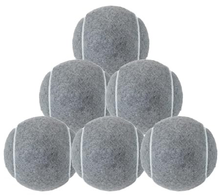 JISADER 6pcs Tennisbälle Aus Formationsbällen 6,4 cm Durchmesser für Anfängertraining für Rennliebhaber, Grau
