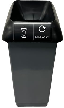 Chabrias Ltd 50 Litre Recycling Waste Bin Black Lid & Food Waste Logo, Recycling Management, Waste Management, Plastic Recycling, Colour Coded Recycling