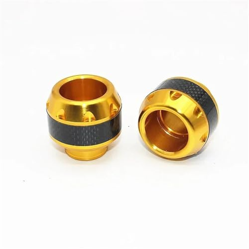 FICNNVJH Motorcycle Frame Sliders 1Pair Motorcycle Crash Protector Aluminum Alloy Wheel Front Fork Frame Falling Protection Pads Sliders Moto Safty Accessories(Gold)