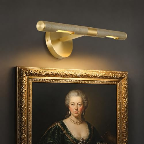 PIOUTNF Modern Wandleuchte Innen,Spiegelleuchte Bad 48CM,Gold Bilderleuchte,Badezimmer Wandlampe,Bildbeleuchtung für Schlafzimmer,Wohnzimmer,Flur,Wand,Dartscheibe,Spiegel