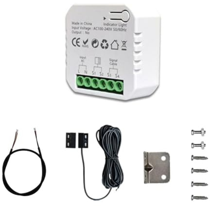 Controlador de Apertura de Puerta de Garaje Tuya Life WiFi con AplicacióN de Sensor Control Remoto Apto, Enchufe de la UE