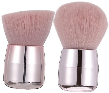 CTIRCHIU 2pcs Mushroom Head Foundation and Blusher Makeup Brushes Portable Powder Cosmetic Face Brushes for Loose Powder and Face Blush Application