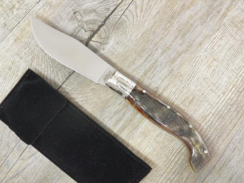 Generico Coltello Artigianale Arburesa Sardo, Manico in Corno di Muflone, 20 cm, con Custodia in Cuoio