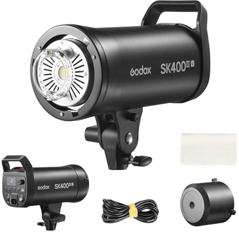 Godox SK400IIIV SK400III-V Studio Flash Strobe, SK400III V 400Ws Monolight, Bowens Mount, Wireless X System, LED Modeling Lamp, 0.1-1.5s Recycle, GODOX SK 400 III V Strobe Light for Photography - 110V