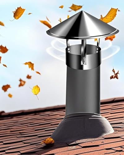 Chimney Cowl Round Roof Rain Guard for Brick Fireplace Vent Flue and Wood Stove Pipe Cap