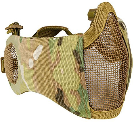 DECHO-C Réglable Pliable Inférieur Visage Protection de L'oreille Airsoft Masque Masque Militaire Tactique Demi Visage Masque Masque Pour CS Paintball Chasse