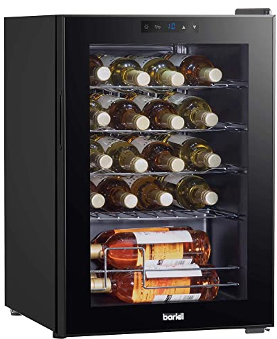 Dellonda Baridi 20 Bottle Wine Cooler Fridge with Digital Touch Screen Controls & LED Light, Black - DH8