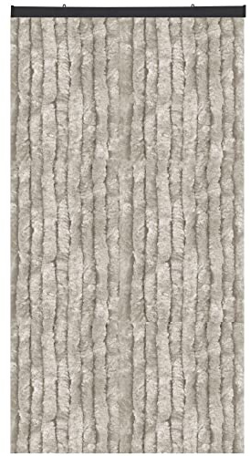 Arsvita - Tenda in ratina, 80 x 220 cm, protezione perfetta dagli insetti e dagli sguardi indiscreti per la porta del balcone e della terrazza, colore: grigio