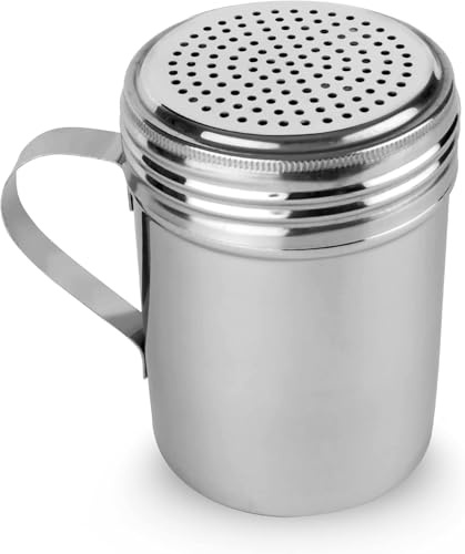 EHOMEA2Z Stainless Steel Dredge Shaker Ideal For Salt, Spice, Sugar, Flour (2, 10 oz)