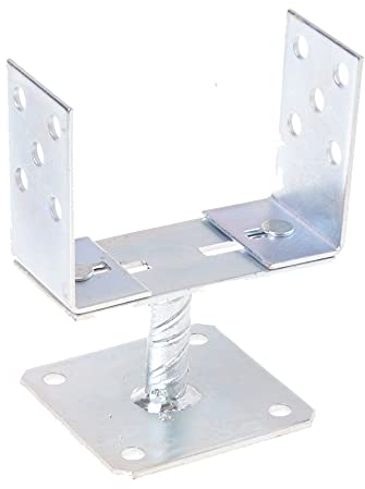 Aqbau® U-Pfostenträger verstellbar 0- 160 mm Aufschrauben Pfostenträger Verstellbar für Holzpfosten Aufschraubhülse Pfostenanker U-Form Feuerverzinkt